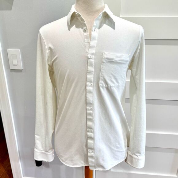 Lululemon Commission White Long Sleeve Button Front Shirt. Large.